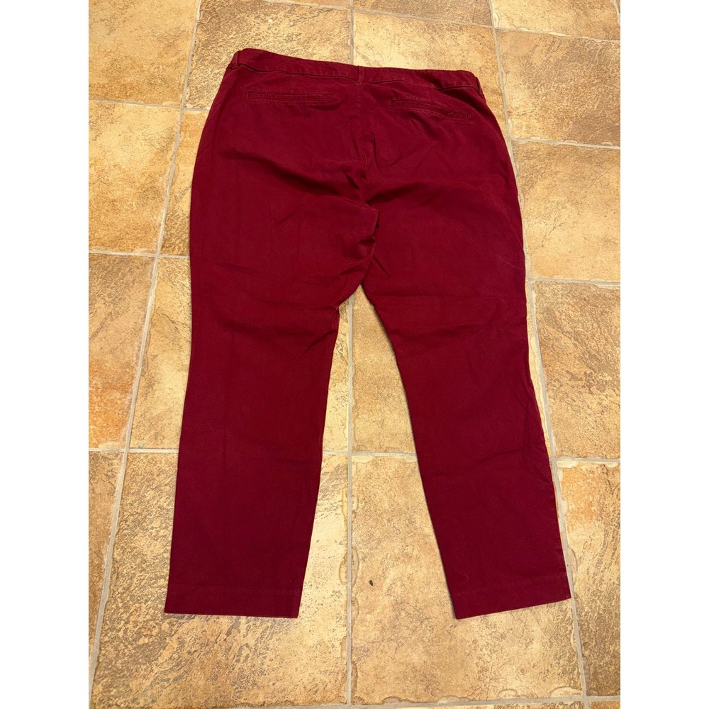 Old Navy High-Rise Pixie Ankle Pants Burgundy Maroon Chino Trousers Womens 18